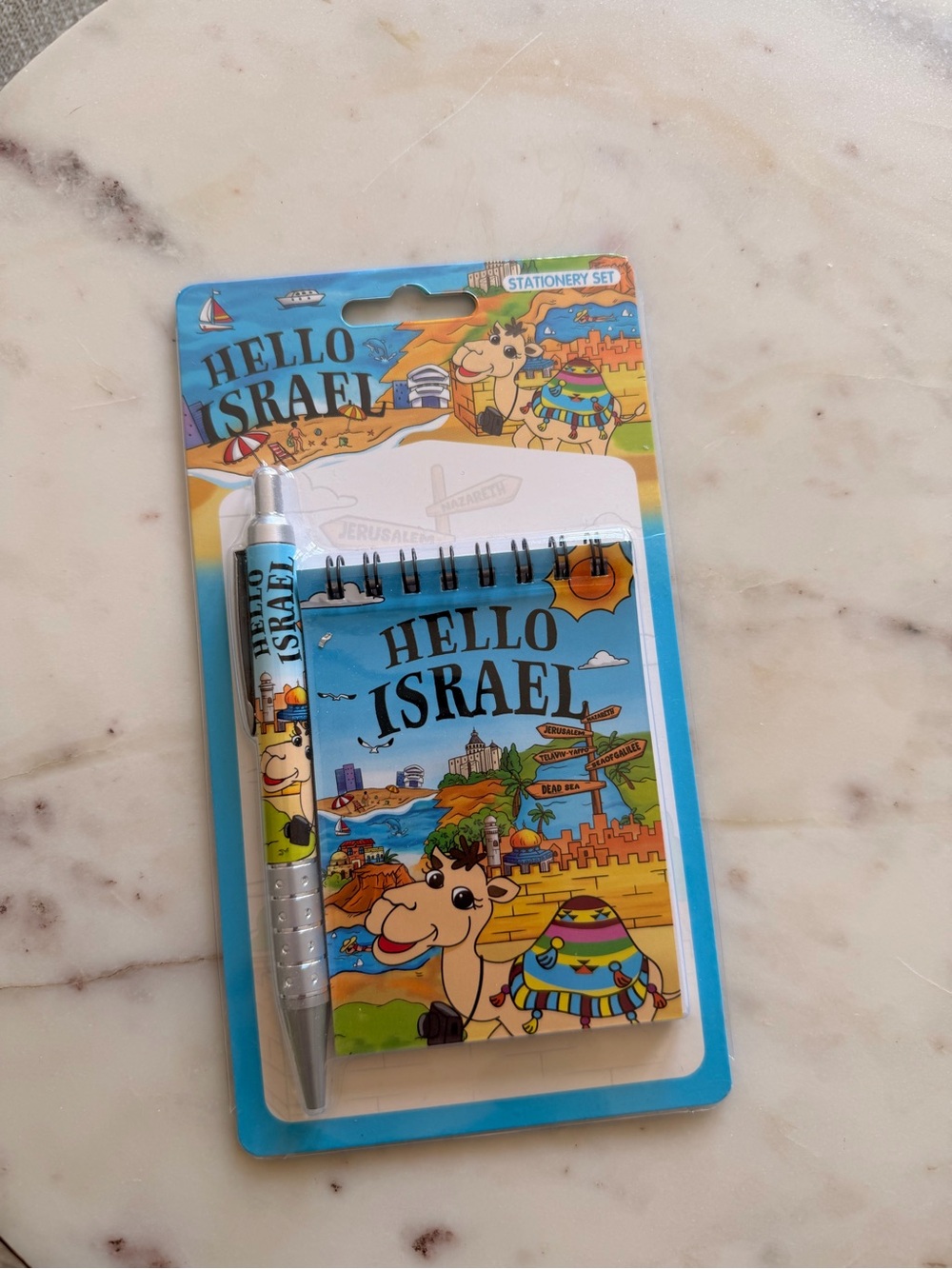 Hello Israel Souvenir Stationery Set Notebook & Pen New Sealed